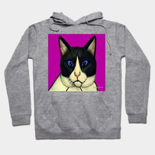 Cat Illustration on White Background Hoodie